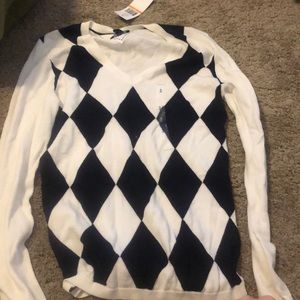 Navy/white sweater